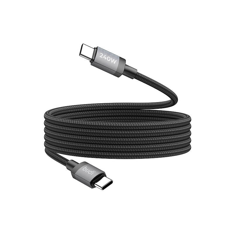 budi 240W USB-C to USB-C braided laptop charging cable