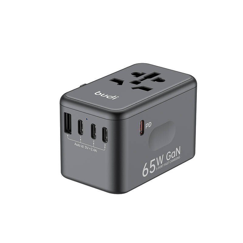 budi Universal Travel Adapter 2.0 with 65W USB-C