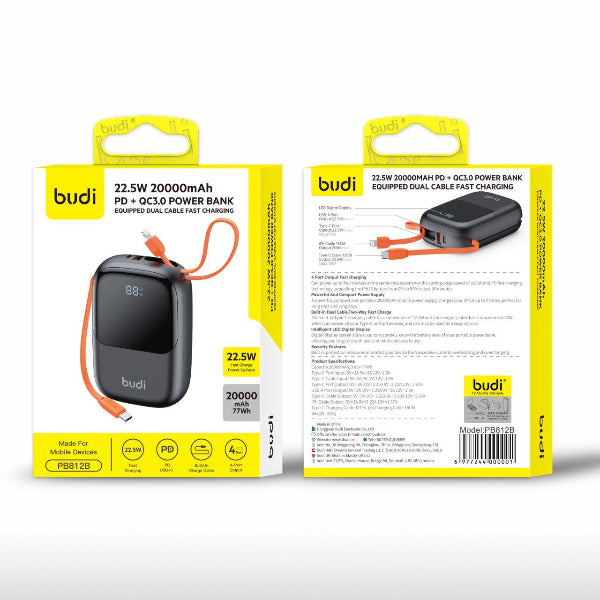 budi Power Bank Equipped Dual Cable Fast Charging – view 2