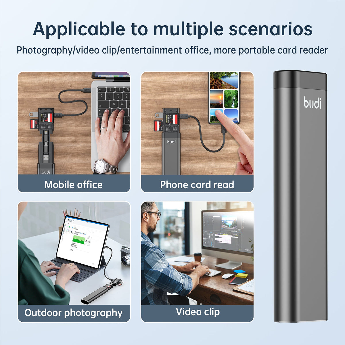 budi 9-in-1 USB 3.0 Card Reader Cable, 5Gbps OTG Adapter – view 7