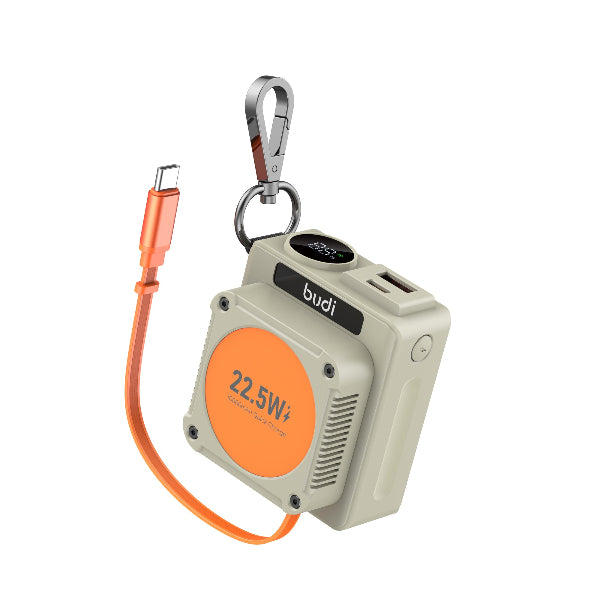 budi Powerbank with Built-in Retractable Type-C Cable, 22.5W - 10000mAh