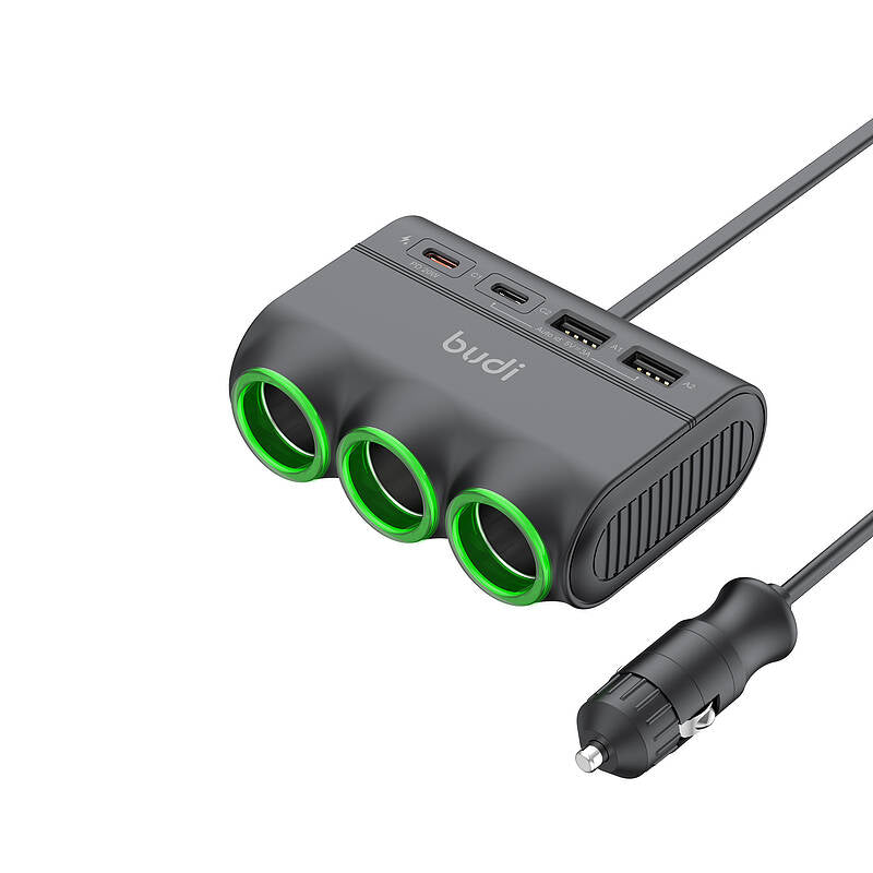 budi 7 in 1 Car Socket Splitter With 20W PD/15W USB Charger – view 4