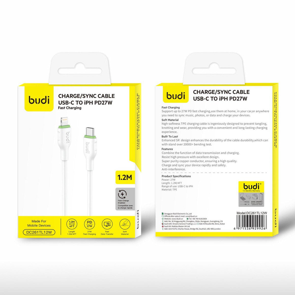 budi USB-C to USB-C/Lightning PD 65W Cable – view 8