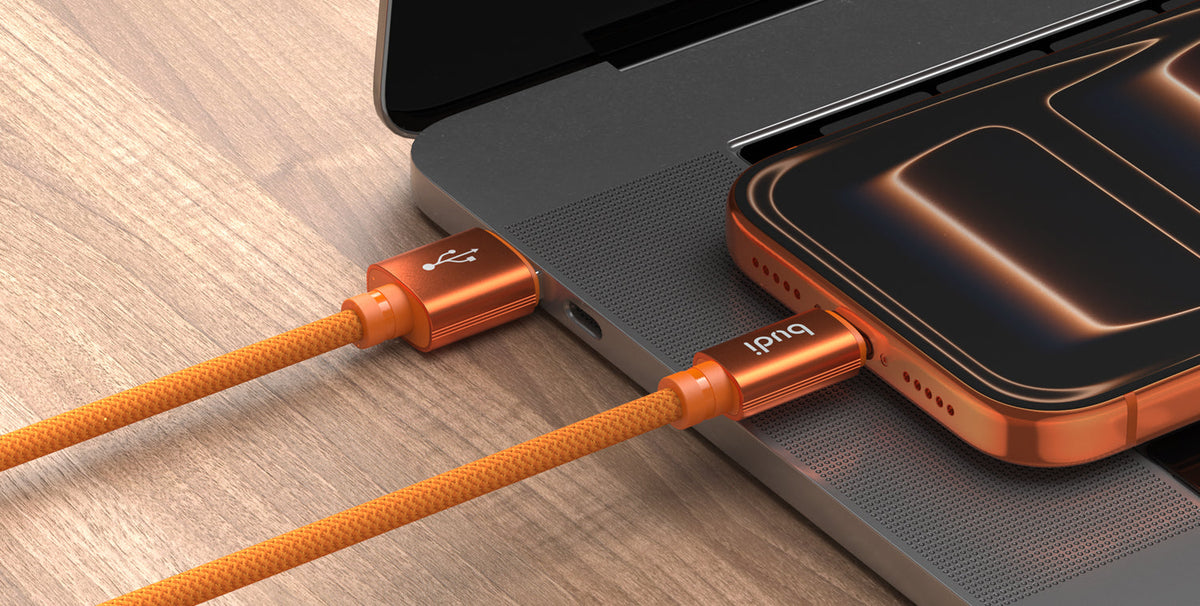 budi Cosmic Orange USB-A to Type-C Charging Cable – view 2