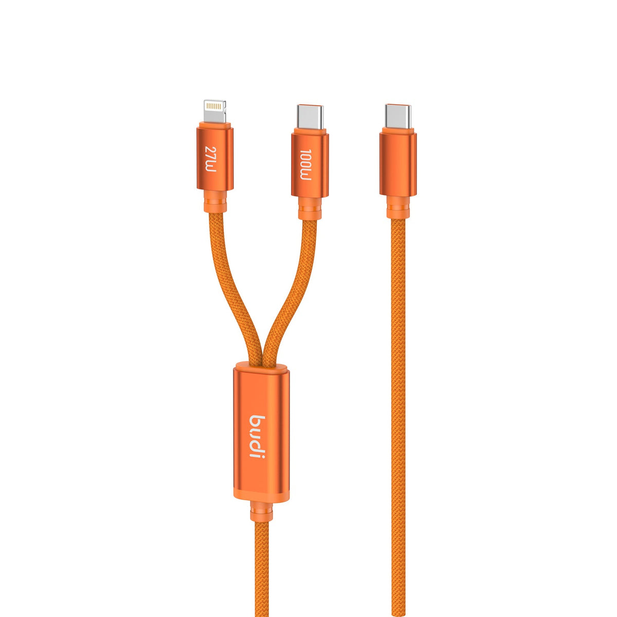 budi Cosmic Orange USB-C to USB-C/Lightning Cable
