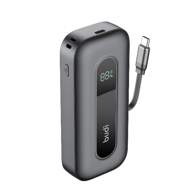 budi 10000mAh Power Bank PD 22.5w Retractable Cable