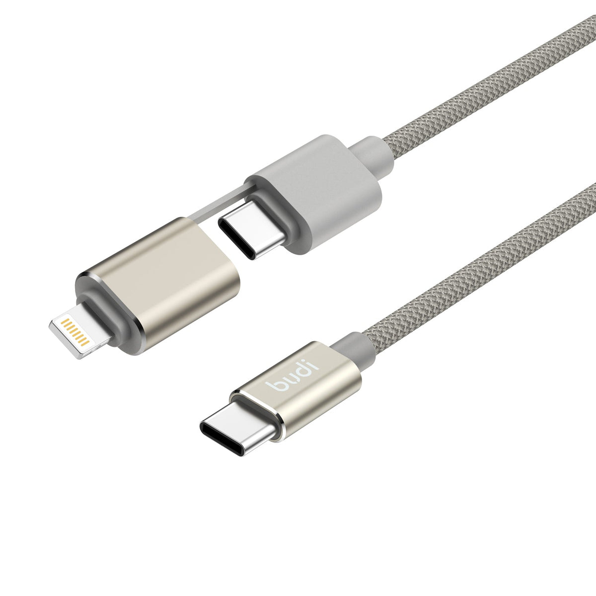 budi PD 2 in 1 Braided Nylon Charging Cable