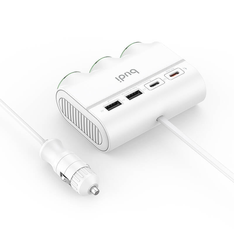 budi 7 in 1 Car Socket Splitter With 20W PD/15W USB Charger – view 3