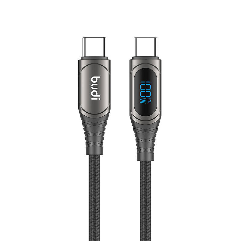 budi 100W PD USB-C Fast Charging Cable with Smart Display DC229TT