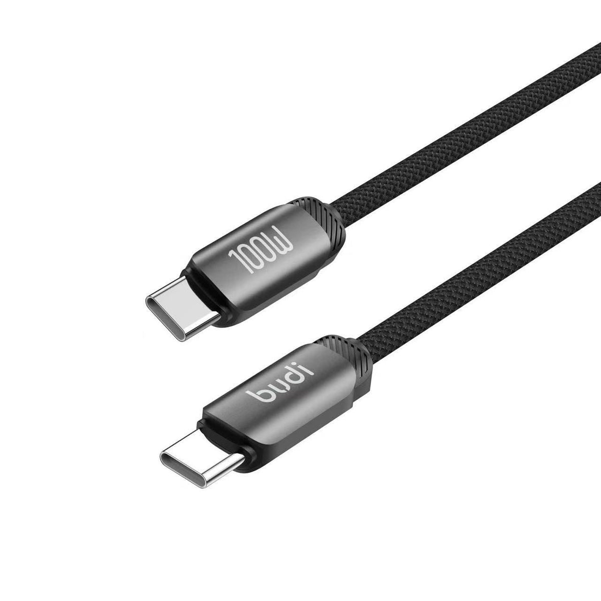 budi PD 100W USB-C to USB-C braided fast charging sync cable, 1.2m