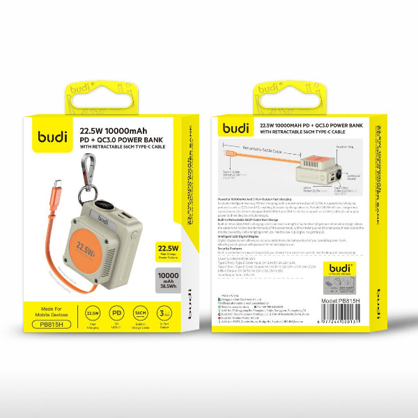 budi Powerbank with Retractable Type C Cable – view 2