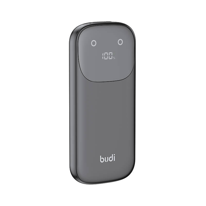 budi 10,000mAh slim power bank with built-in charging cables and digital battery display (PB083B1)