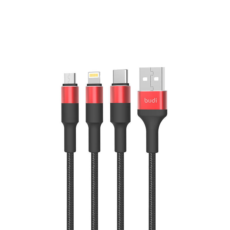 budi 3 in 1 Braided Charging Cable