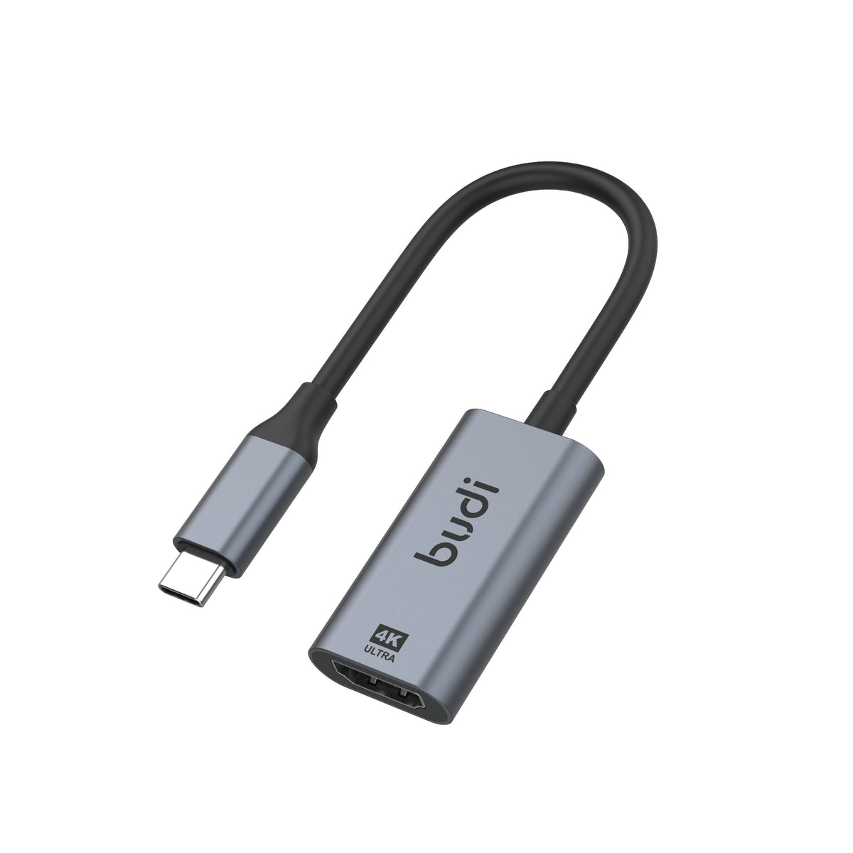 budi USB-C to HDMI 4K Ultra HD adapter with aluminium housing